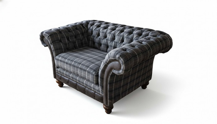 Chesterfield Armchair Couch 1 Seater Sofa Textile Fabric Couches Upholstery New