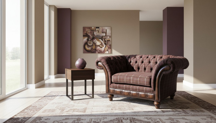 Chesterfield 1-seater couch upholstery seat fabric sofas luxury sofa