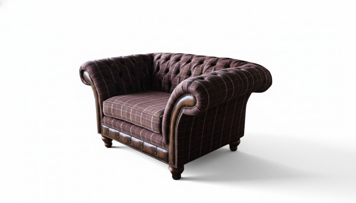 Chesterfield 1-seater couch upholstery seat fabric sofas luxury sofa