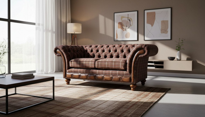 Chesterfield loveseat furniture 2-seater sofa couch upholstery lounge couches
