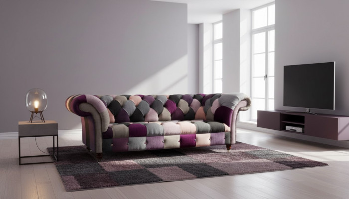 Chesterfield Design Upholstery Luxury Seat Sofa Couch Green Textile 3-Seater
