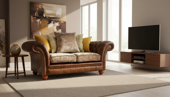 Sofa 2-Seater Classic Chesterfield Couch Upholstered Two-Seater Seat
