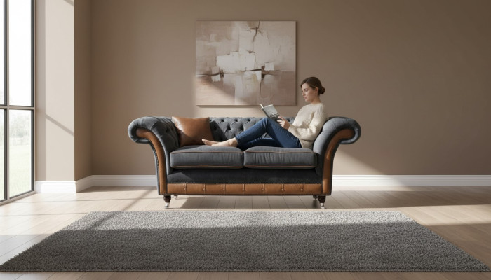 Chesterfield Luxury 2-Seater Couch Upholstered Sofa Two-Seater Leather Couches