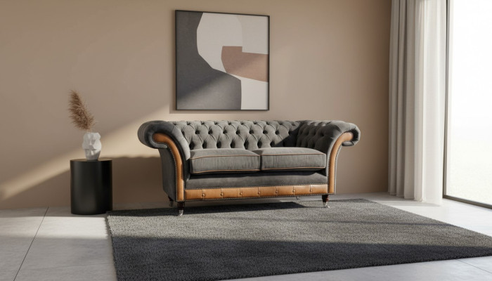 Chesterfield Luxury 2-Seater Couch Upholstered Sofa Two-Seater Leather Couches