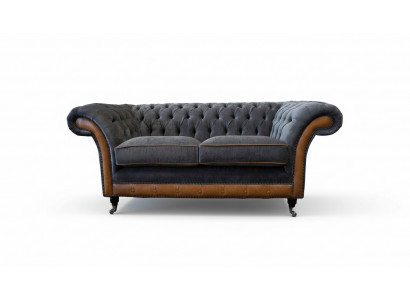 Chesterfield Luxury 2-Seater Couch Upholstered Sofa Two-Seater Leather Couches