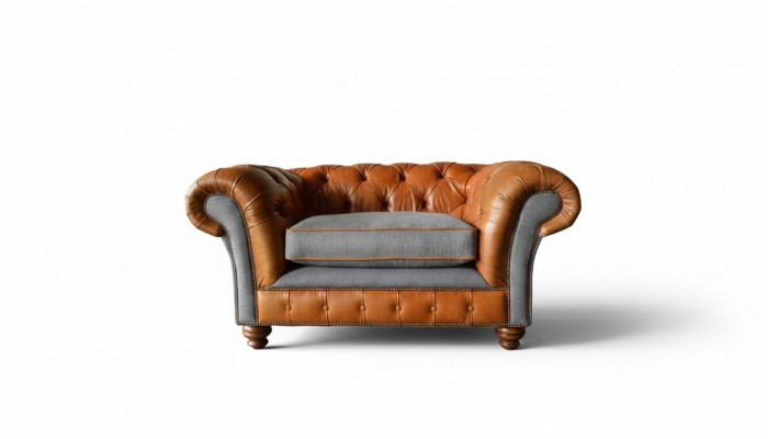 Chesterfield Armchair Design Upholstered Sofa Couch Sofas 1-Seater Textile New