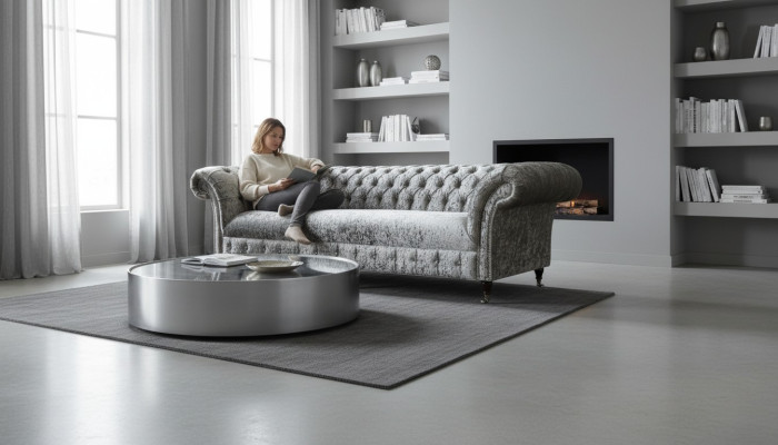 Three-seater couch Chesterfield couch velvet upholstery sofas living room new