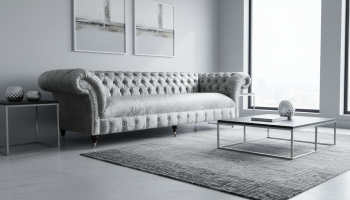 Three-seater couch Chesterfield couch velvet upholstery sofas living room new