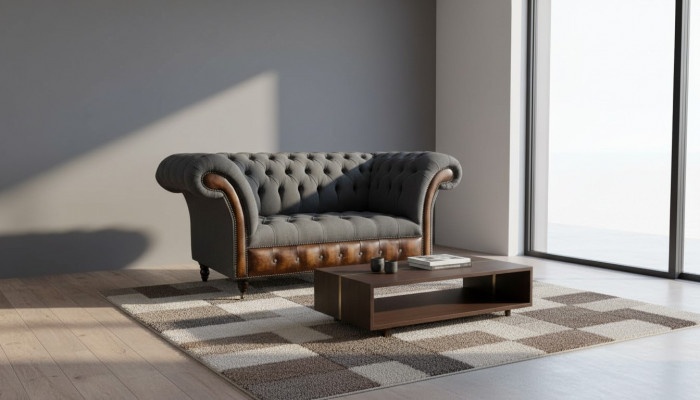 Design Chesterfield fabric couch armchair 1.5-seater upholstered sofas lounge