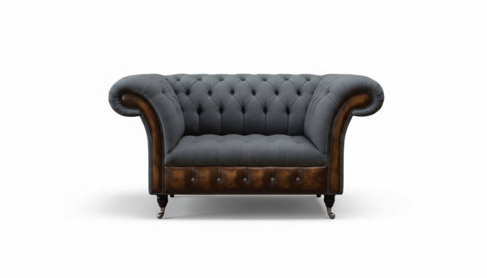 Design Chesterfield fabric couch armchair 1.5-seater upholstered sofas lounge