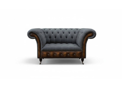 Design Chesterfield fabric couch armchair 1.5-seater upholstered sofas lounge