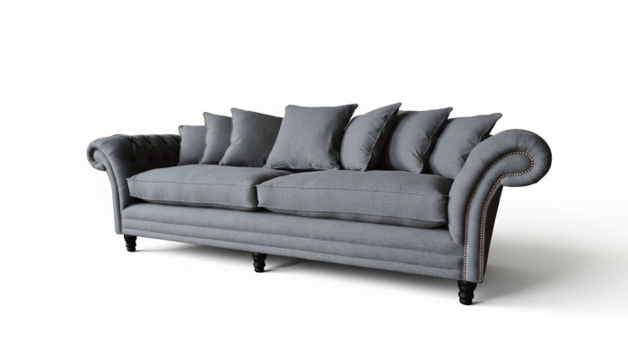Chesterfield Couch Upholstery Sofas Classic Sofa 4-Seater Couches Gray