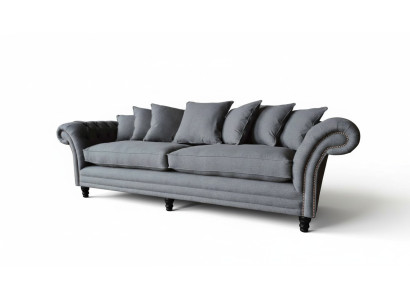 Chesterfield Couch Upholstery Sofas Classic Sofa 4-Seater Couches Gray