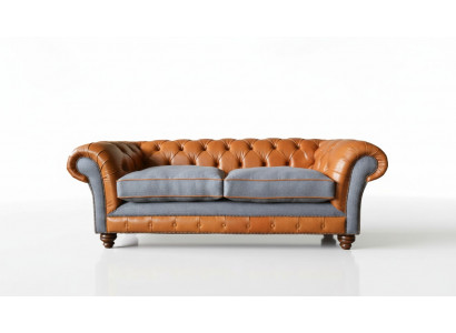 Sofa Luxury Leather Chesterfield Couch Sofas Upholstery 3 Seater Design New