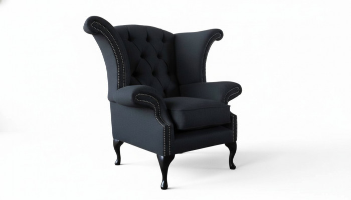 Chesterfield Textile Upholstered Sofa Design Armchair 1-Seater Wingback Chair