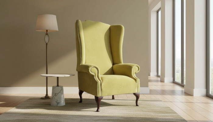 Armchair Textile Fabric Wingback Chair Furniture New Living Room Modern Luxury Design