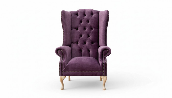 Wing chair designer textile single-seater couches upholstery Chesterfield seat