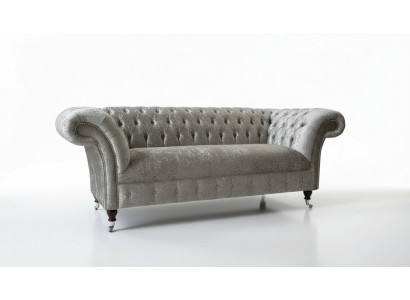 Chesterfield Design Sofa Couch 2-Seater Upholstery Gray Sofas Couches New