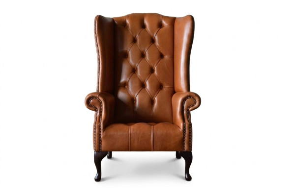Armchair Wingback Chair Chesterfield Luxury Seater Living Room Brown New