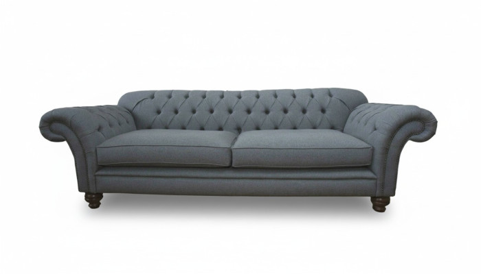 Sofa Luxury Textile Chesterfield Couch Sofas Upholstery 3 Seater Gray Design
