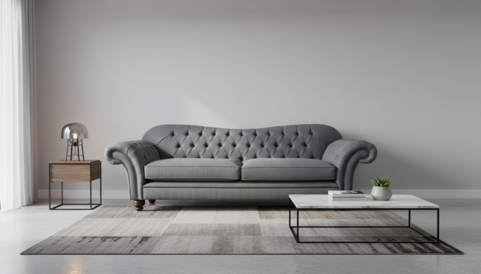 Modern sofa 3-seater luxury textile couch gray sofas upholstery fabric new