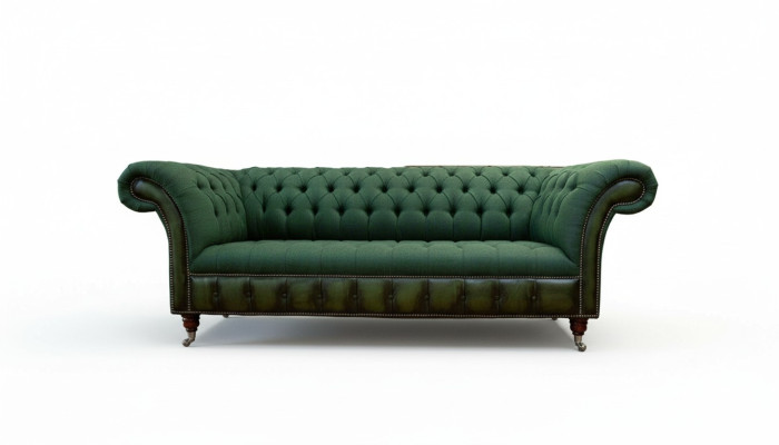 Chesterfield sofa 3-seater couch upholstery fabric leather couches textile new