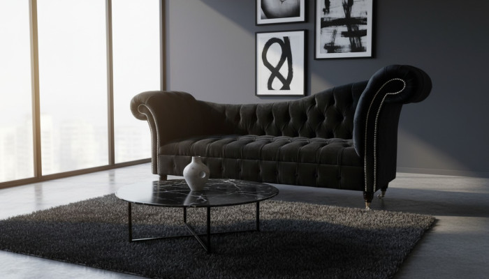 Sofa Luxury Textile Chesterfield Couch Upholstery 3-Seater Suite Blue Velvet