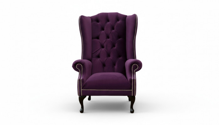 Wing chair armchair design upholstery sofa couch Chesterfield textile new