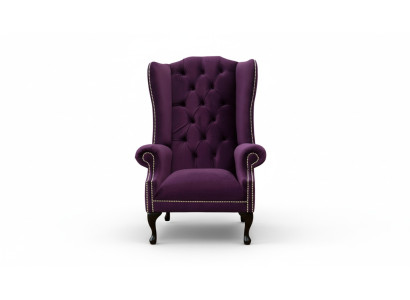 Wing chair armchair design upholstery sofa couch Chesterfield textile new