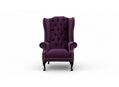 Wing chair armchair design upholstery sofa couch Chesterfield textile new