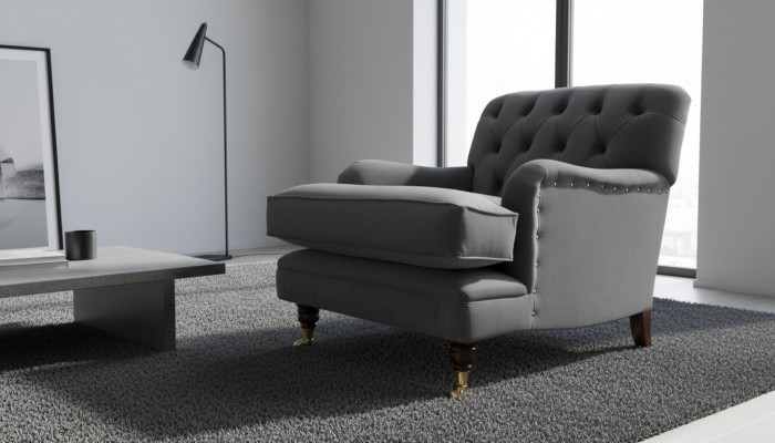 Chesterfield armchair couch upholstery 1-seater design couches textile new