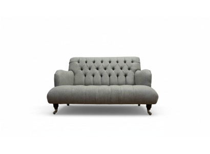Luxury three-seater gray sofa, two-seater design Chesterfield furniture couches