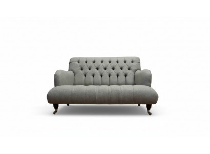 Luxury three-seater gray sofa, two-seater design Chesterfield furniture couches