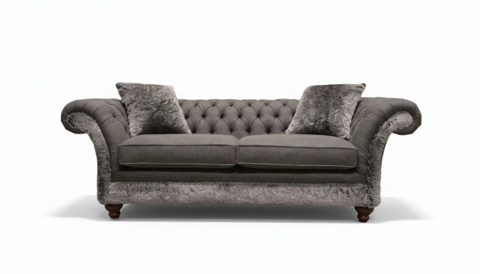 Chesterfield Sofa 3 Seater Upholstered Couch Classic Fabric Sofas Textile
