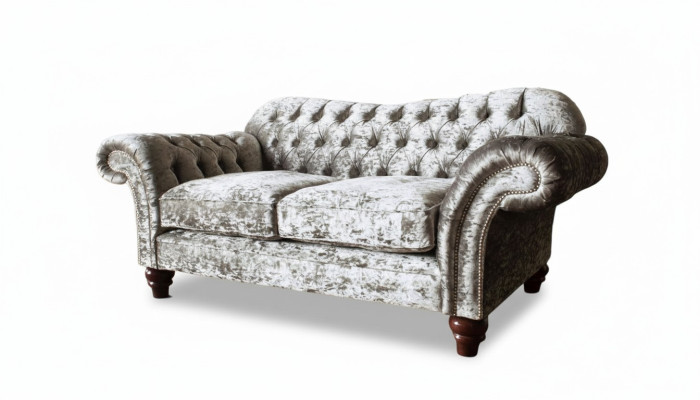 Chesterfield Upholstered Fabric Sofa 2-Seater Sofa Design Luxury Fabric Sofas