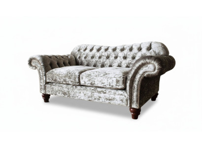 Chesterfield Upholstered Fabric Sofa 2-Seater Sofa Design Luxury Fabric Sofas