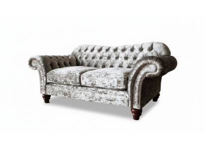 Chesterfield Upholstered Fabric Sofa 2-Seater Sofa Design Luxury Fabric Sofas