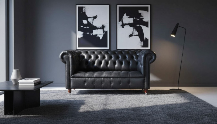 Classic design Chesterfield luxury upholstered sofa couch seat ensemble leather new