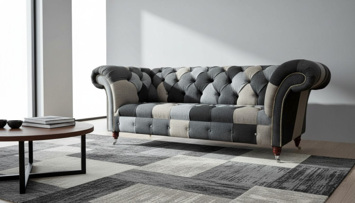 Modern Sofa 3 Seater Chesterfield Three-Seater Living Room Sofas Luxury Couch Style