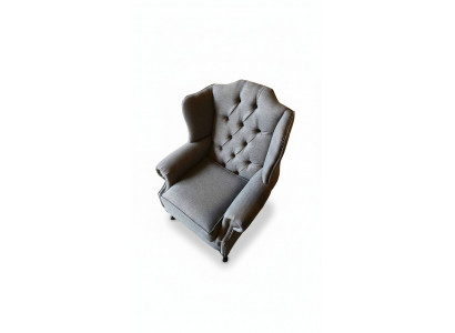Armchair Wingback Chair Fabric Gray Living Room Polyester 1 Seater Modern New
