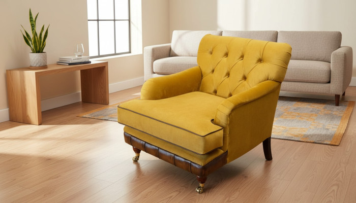 Armchair 1-seater sofas fabric living room textile luxury furniture single-seater Chesterfield