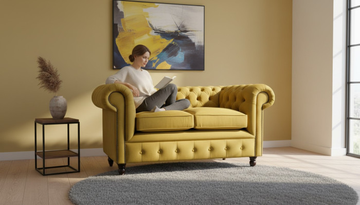 Sofa upholstery sofas new sofa 2 seater design Chesterfield fabric couch