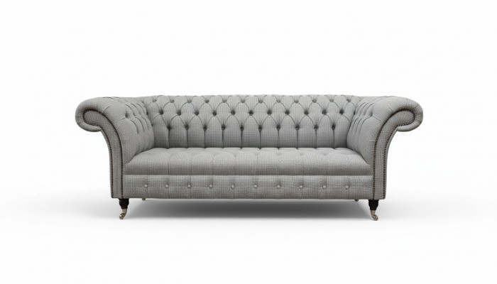 Chesterfield 3-seater sofa grey design couches upholstery sofas couches