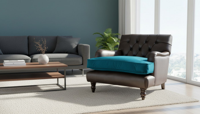 Chesterfield Armchair Couch 1-Seater Couches Upholstered Sofa Leather Gray