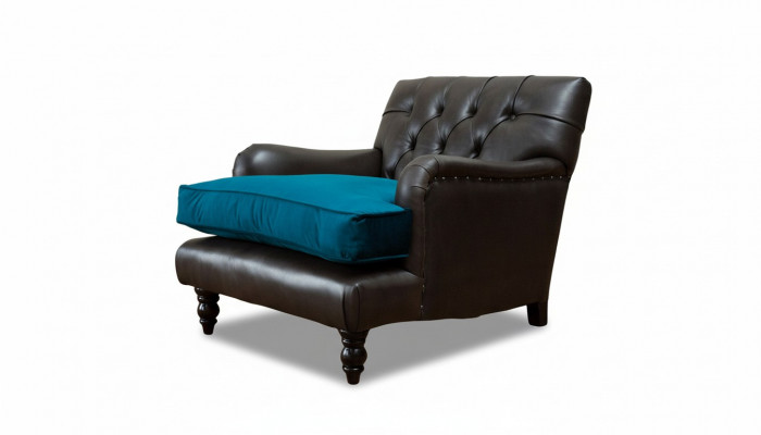 Chesterfield Armchair Couch 1-Seater Couches Upholstered Sofa Leather Gray