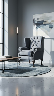 Armchair 1 Seat Textile Lounge Luxury Upholstered Wingback Armchair Single Seater Design 1