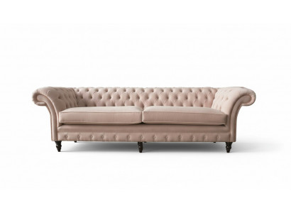 Modern Chesterfield 4-seater design sofa pink upholstery sofas fabric textile
