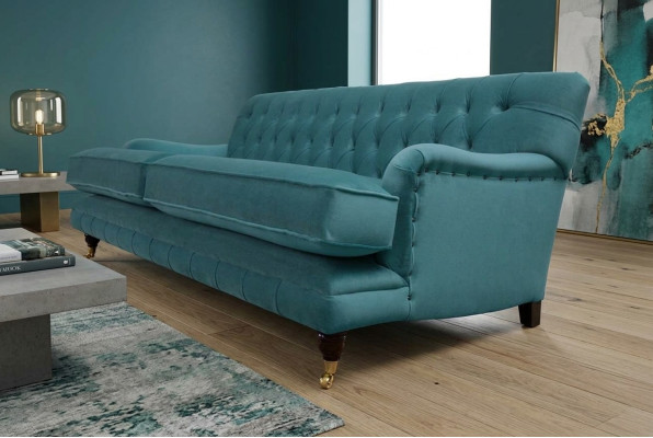 Sofa 3-seater fabric design couch upholstery sofas textile modern Chesterfield 1