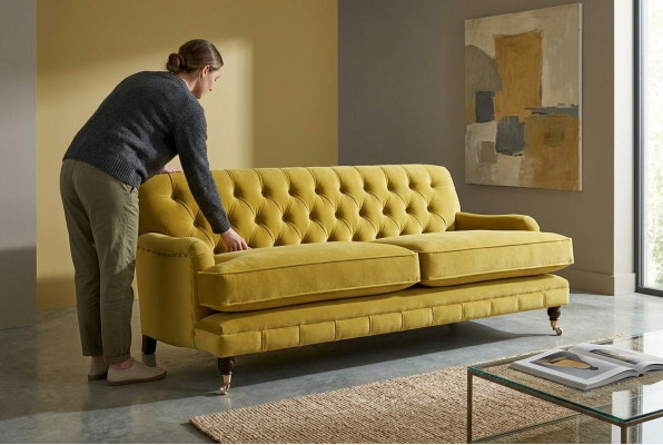 Sofa 3-seater fabric three-seater sofas luxury living room couch textile