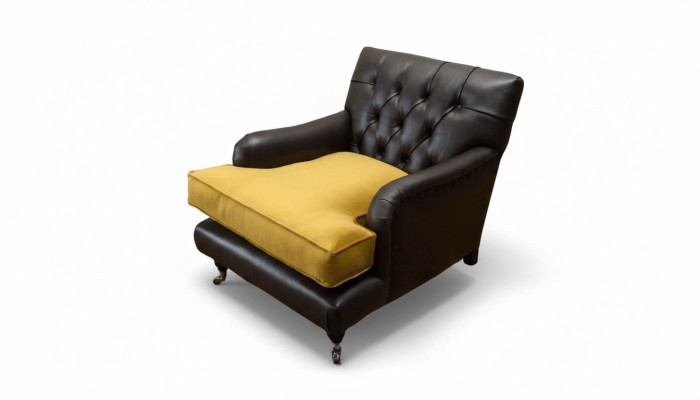 Armchair Couch Sofa Leather Brown Lounge Upholstery Seat Luxury Design Club